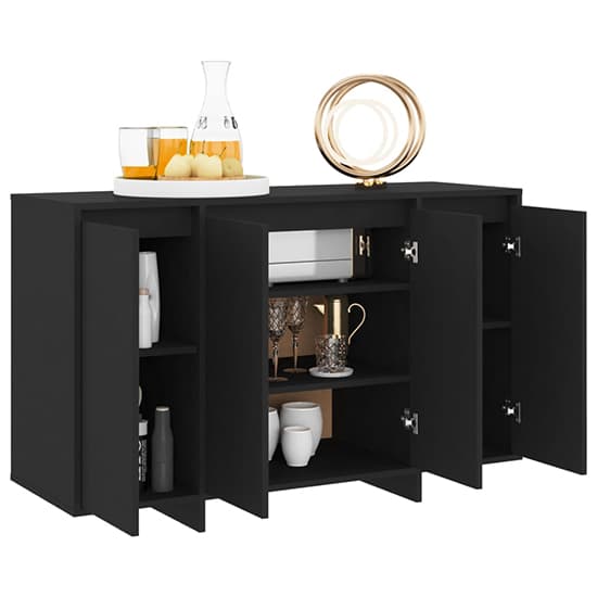 Maisa Wooden Sideboard With 4 Doors In Black