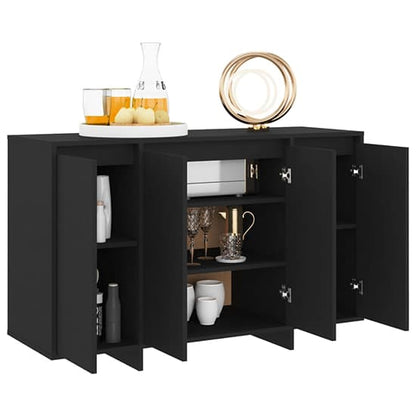 Maisa Wooden Sideboard With 4 Doors In Black