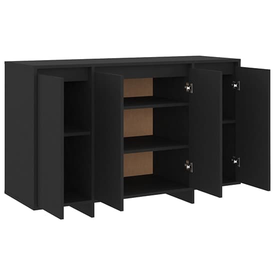 Maisa Wooden Sideboard With 4 Doors In Black