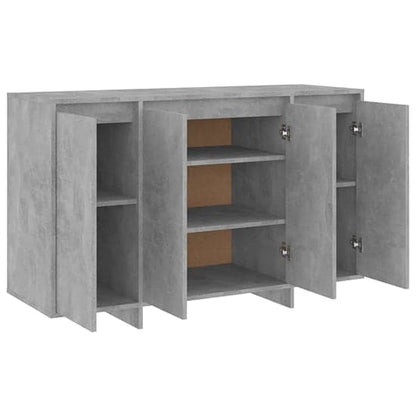 Maisa Wooden Sideboard With 4 Doors In Concrete Effect