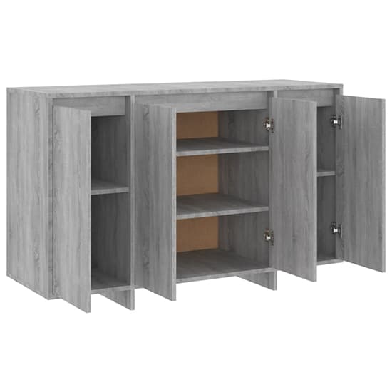 Maisa Wooden Sideboard With 4 Doors In Grey Sonoma Oak