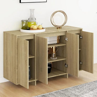 Maisa Wooden Sideboard With 4 Doors In Sonoma Oak