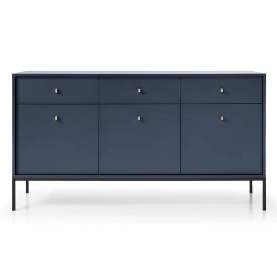 Malibu Wooden Sideboard With 3 Doors 3 Drawers In Navy