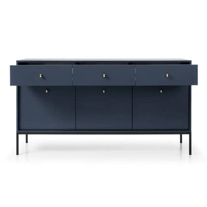 Malibu Wooden Sideboard With 3 Doors 3 Drawers In Navy