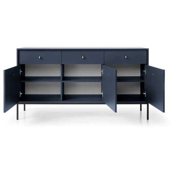 Malibu Wooden Sideboard With 3 Doors 3 Drawers In Navy