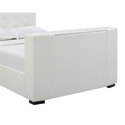 Osceola Leather Effect Luxury TV Bed White - Double Bed