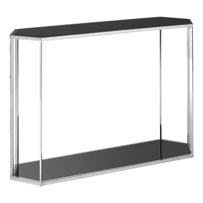 Markeb Black Marble Console Table With Silver Steel Frame