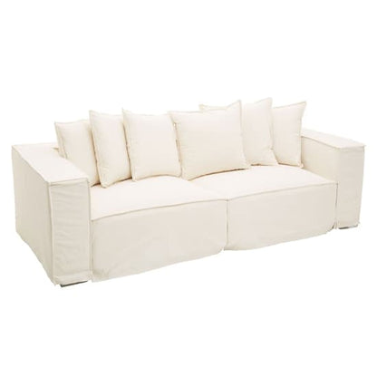 FURCO Marseilles Cream 3-Seater Upholstered Sofa for Modern Living Rooms