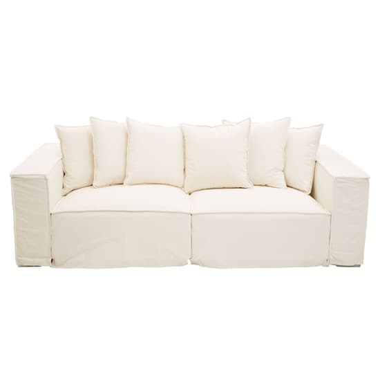 FURCO Marseilles Cream 3-Seater Upholstered Sofa for Modern Living Rooms