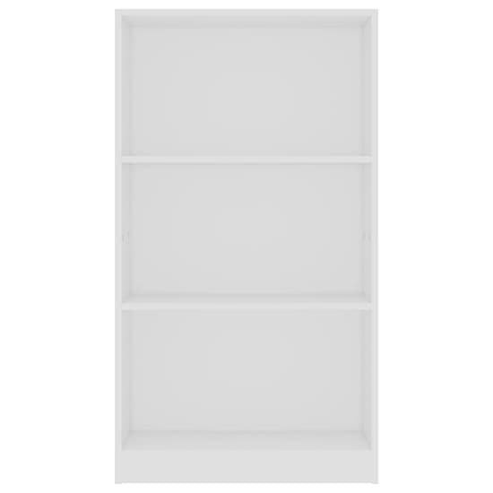 FURCO 3-Tier White Wooden Bookshelf for Home and Office Storage