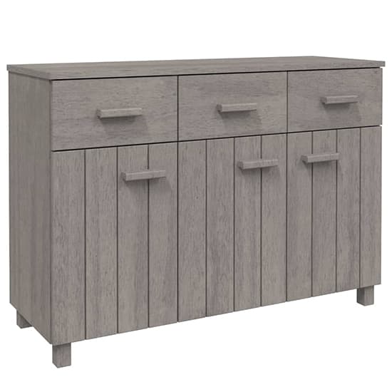 Matia Pinewood Sideboard With 3 Doors 3 Drawers In Light Grey