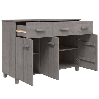 Matia Pinewood Sideboard With 3 Doors 3 Drawers In Light Grey