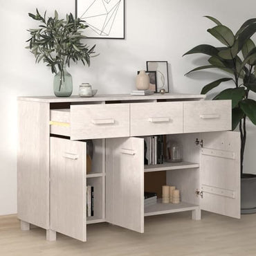 Matia Pinewood Sideboard With 3 Doors 3 Drawers In White