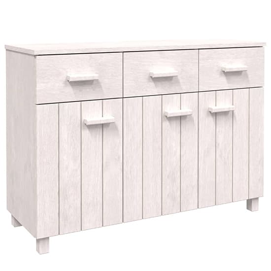 Matia Pinewood Sideboard With 3 Doors 3 Drawers In White