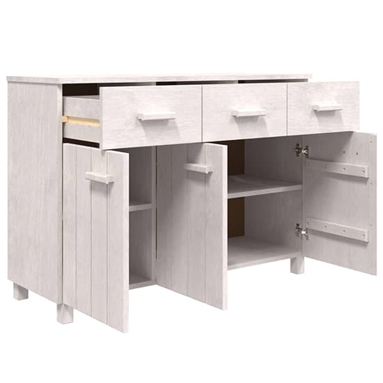 Matia Pinewood Sideboard With 3 Doors 3 Drawers In White