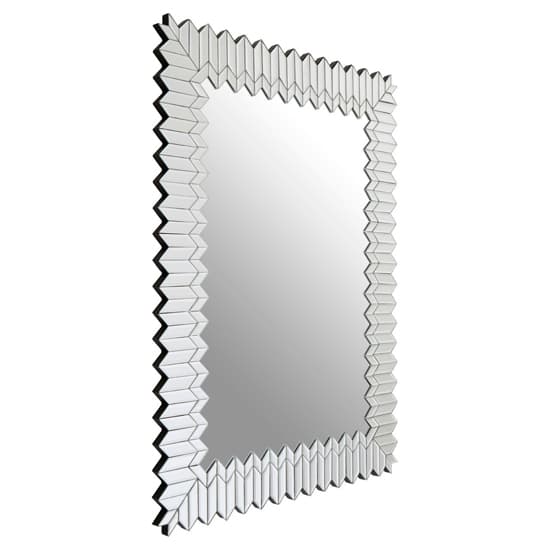 Geometric Silver Framed Wall Mirror for Bedroom and Home Decor