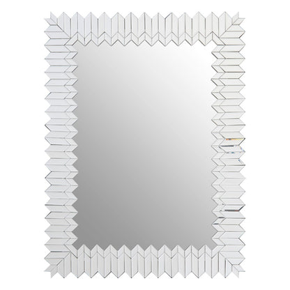 Geometric Silver Framed Wall Mirror for Bedroom and Home Decor