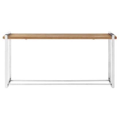 Exotic Elm Wood Coffee Table with Chrome Legs - Contemporary Design for Living Room