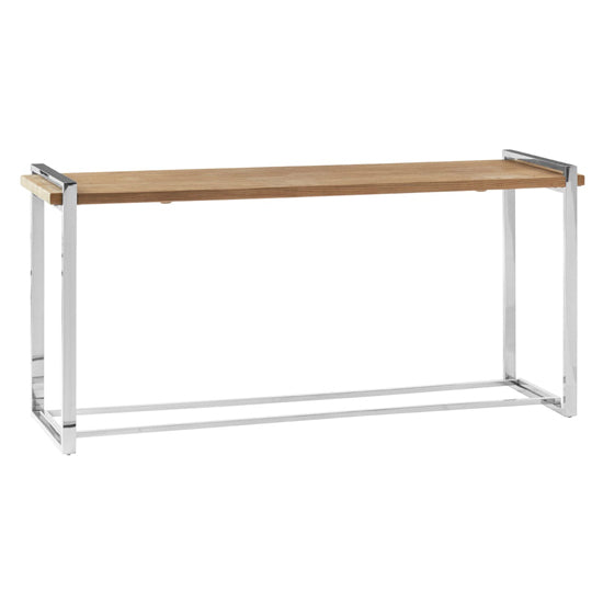 Exotic Elm Wood Coffee Table with Chrome Legs - Contemporary Design for Living Room