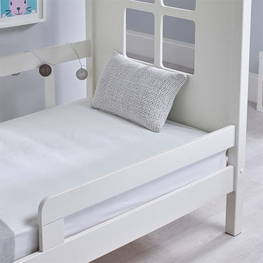 Wooden Treehouse Bed for Kids - White Pine Frame with Safety Rails and Mattress Support