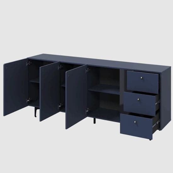 Merill Wooden Sideboard With 3 Doors 3 Drawers In Navy