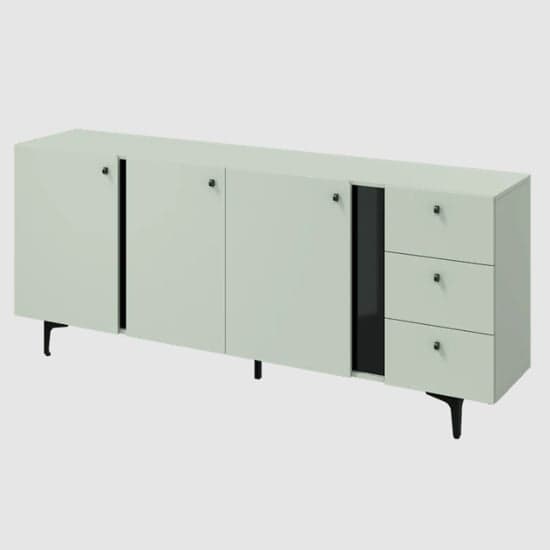 Merill Wooden Sideboard With 3 Doors 3 Drawers In Sage Green