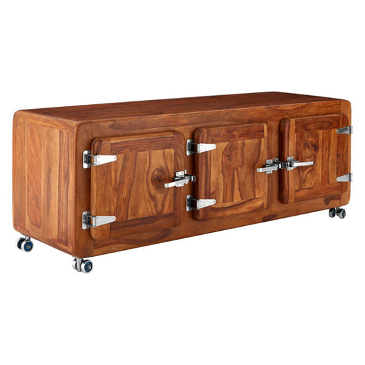 Merova Wooden TV Unit With 3 Doors In Brown