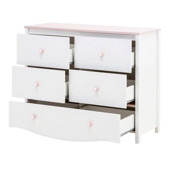 Merrill Kids Wooden Chest Of 5 Drawers In Matt White