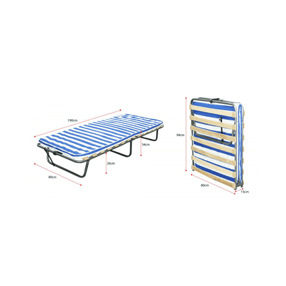 Battersea Single Black Tubular Steel Folding Bed