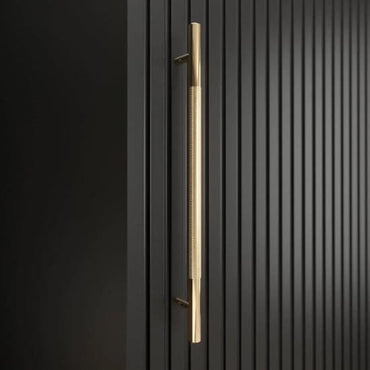 Metz I 250cm Black Wooden Wardrobe with 3 Sliding Doors and Ample Storage