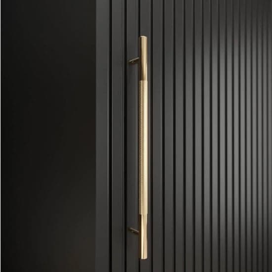 120cm Black Sliding Door Wardrobe with Full-Length Mirrors and Ample Storage