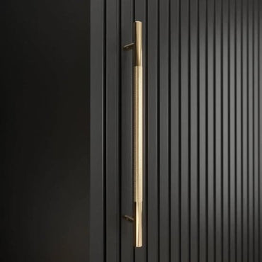 Metz Wooden Wardrobe With Sliding 2 Doors 120cm In Black