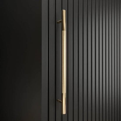 Metz Wooden Wardrobe With Sliding 2 Doors 120cm In Black