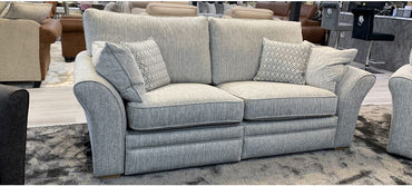 Miami Grey Fabric Electric Recliner Sofa Set with USB Charging - 3+2 Configuration, Hardwood Frame, Multiple Combinations Available