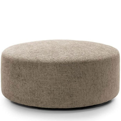 FURCO Taupe 360° Swivel Pouffe - Braided Chenille Footstool for Living Room