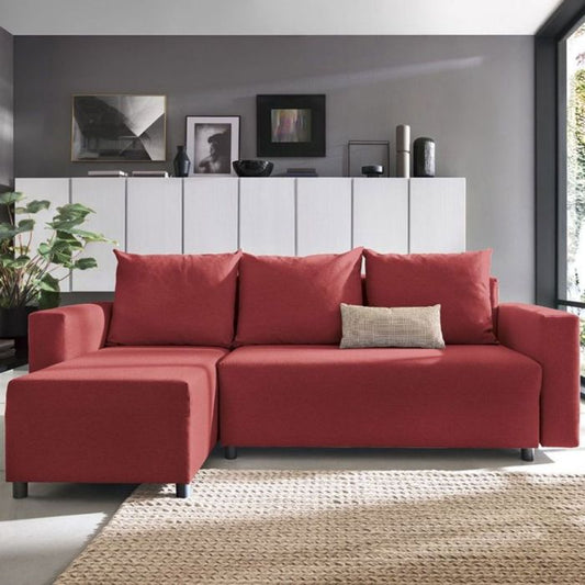 Milton Corner Sofabed - Left Arm Red