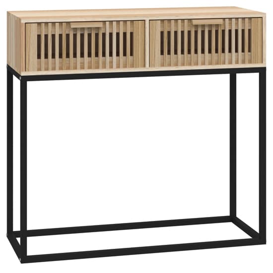 Mila Brown Console Table with 2 Drawers - Slim Design for Entryway and Living Room