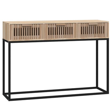 Mila Brown Console Table with 3 Drawers for Entryway and Living Room