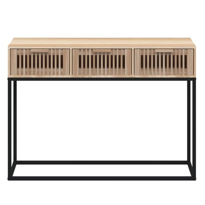 Mila Brown Console Table with 3 Drawers for Entryway and Living Room