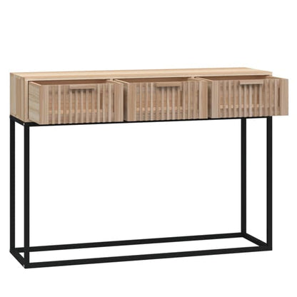 Mila Brown Console Table with 3 Drawers for Entryway and Living Room