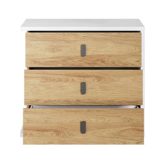 Minot Kids Wooden Chest Of 3 Drawers In Natural Hickory Oak