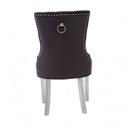 Mintaka Black Velvet Dining Chairs With Sledge Legs In A Pair