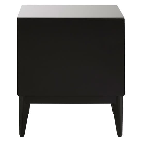 Contemporary Grey and Black Mirrored Bedside Cabinet with Storage Drawers