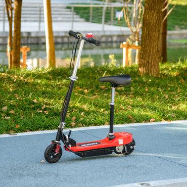 HOMCOM teel Ride on Powered Scooter, Folding E-Scooter with Warning Bell, 15km/h Maximum Speed, for 4-14 Years Old, Red