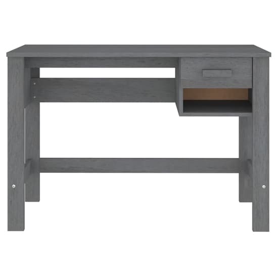 FURCO Dark Grey Pine Wood Laptop Desk with Drawer for Home Office