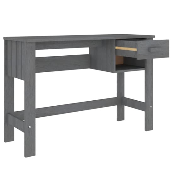 FURCO Dark Grey Pine Wood Laptop Desk with Drawer for Home Office