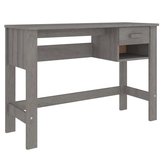 FURCO Light Grey Pine Wood Laptop Desk with Drawer for Home Office