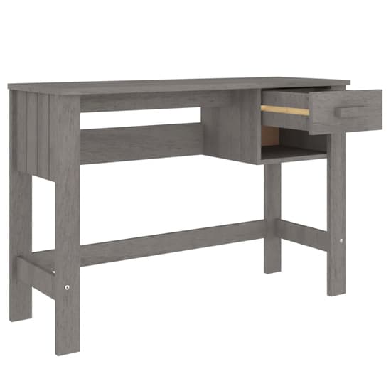 FURCO Light Grey Pine Wood Laptop Desk with Drawer for Home Office