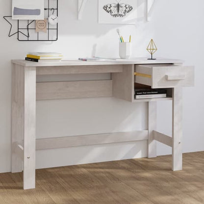 FURCO White Pine Wood Laptop Desk with Drawer for Home Office