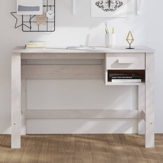 FURCO White Pine Wood Laptop Desk with Drawer for Home Office